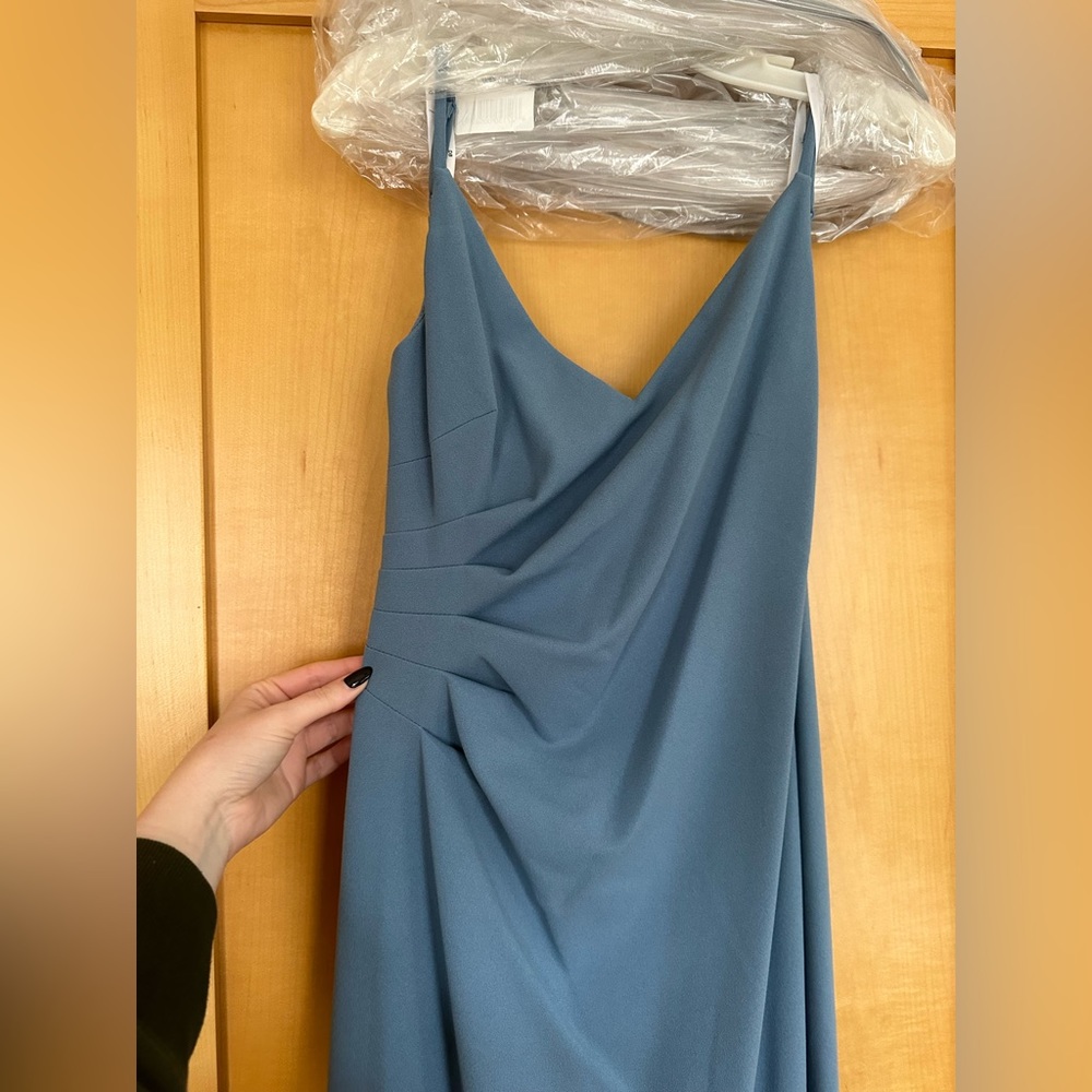 DB Studio Slate Blue Bridesmaid Dress